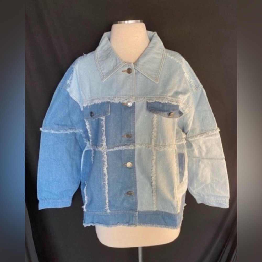Women’s Patchwork Denim Jacket Large - image 1